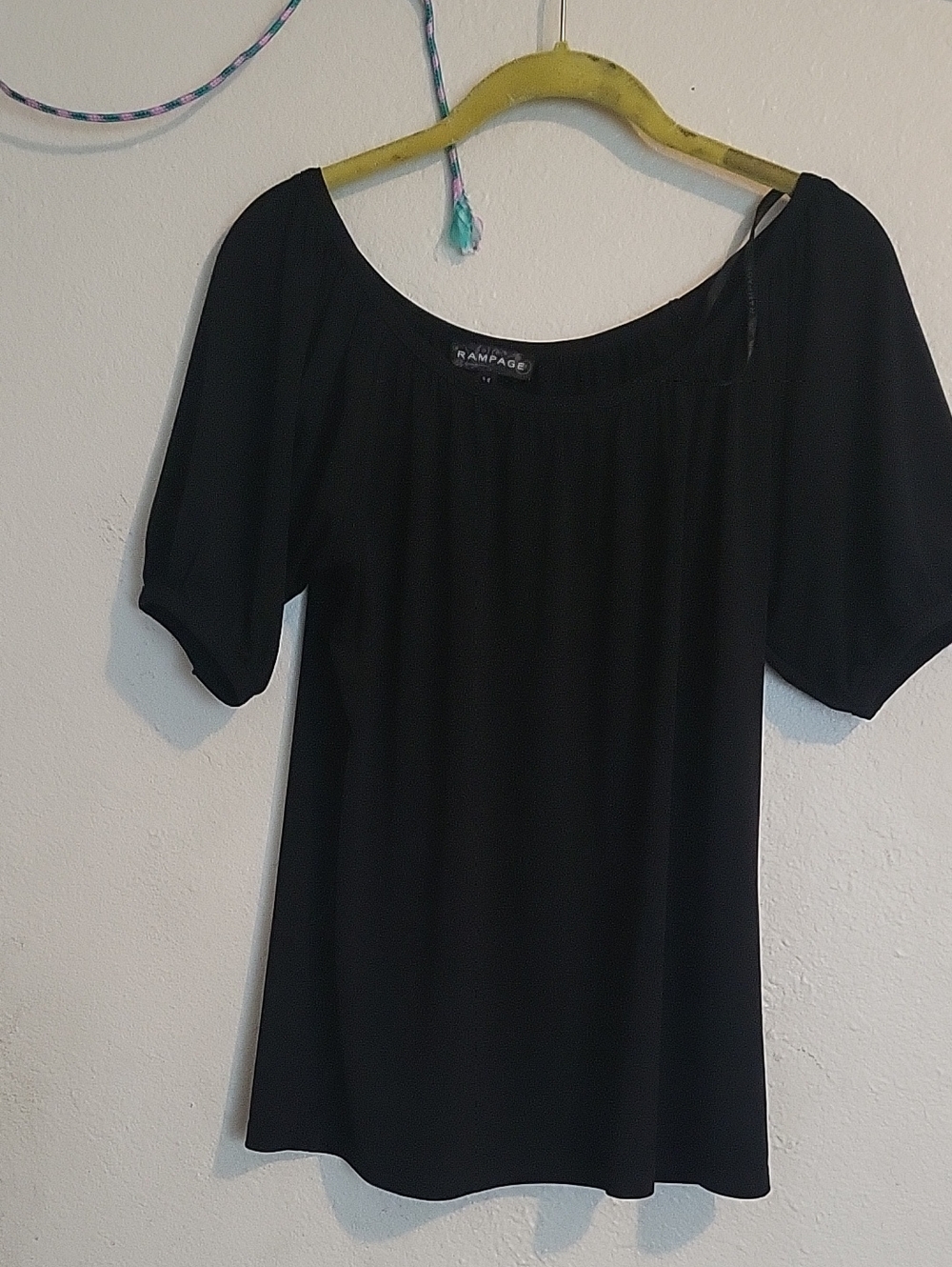 Rampage Black Scoop Neck Women's Top